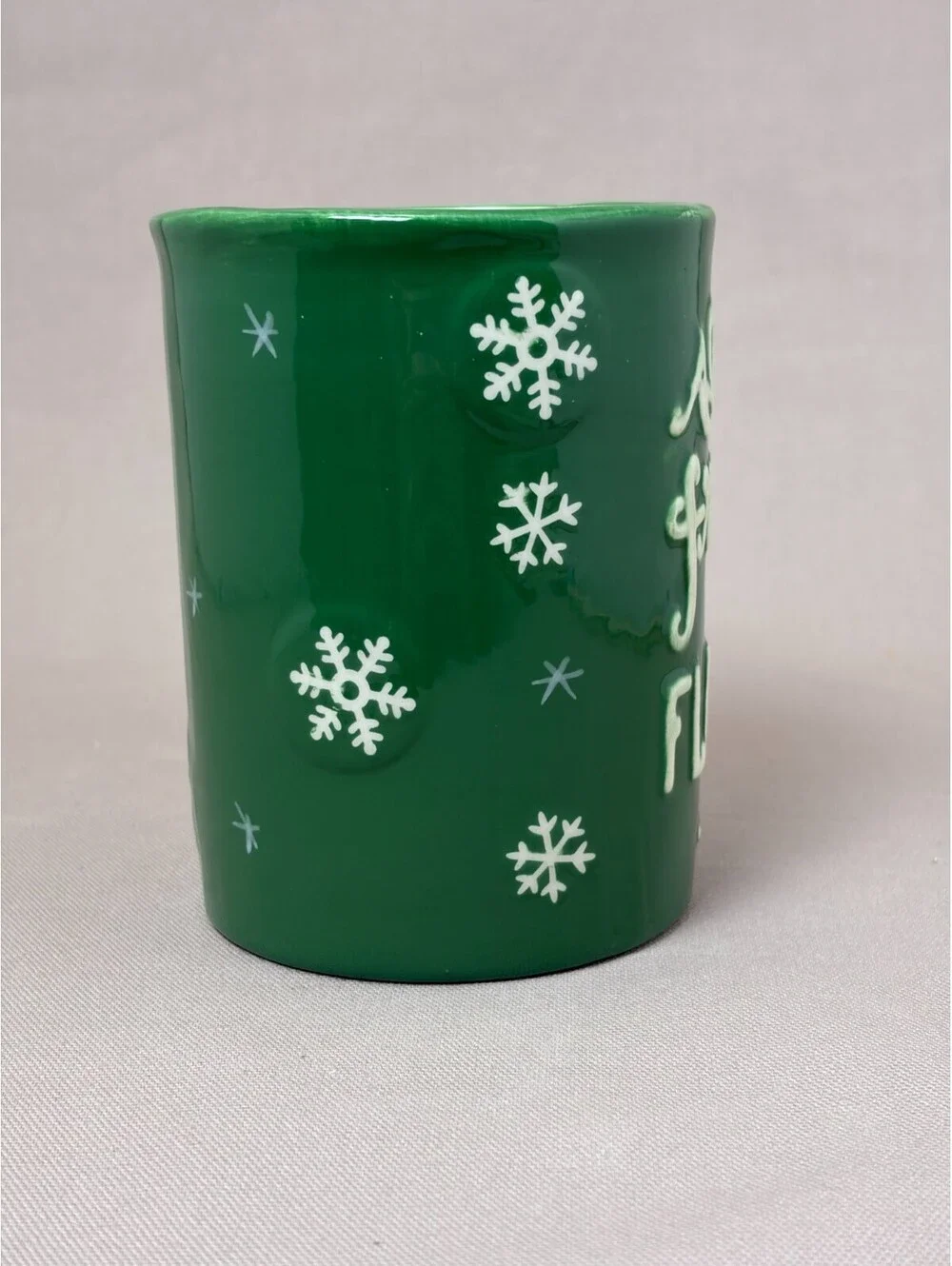 All My Friends Are Flakes Mug Winter Christmas Green Ceramic Coffee Cup 16 oz